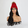 Knit Beanie Winter Hat with Removable Hair Hat Wig - Effortless Glamor