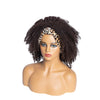 Natural Dark Brown Afro CurlyWig with Scarf - Effortless Glamor