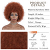 Afro Kinky Curly Wig Short Orange Fluffy Wigs with Bangs