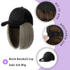 Short Hair Black And White Baseball Cap Wig - Effortless Glamor