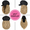 Newsboy Cap with 10 Inch Wavy Curly Hair Extensions for Women - Effortless Glamor