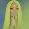 Grass Green Handmade Synthetic Lace Front Wigs Cosplay Party Use