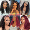 20''Dark Red Loose Wave Headband Wigs Brown Wave Wigs - Effortless Glamor