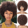 Afro Kinky Curly Wig Short Orange Fluffy Wigs with Bangs