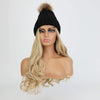 Knit Beanie Winter Hat with Removable Hair Hat Wig - Effortless Glamor