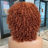 Short Afro Curly Wig with Bangs Ginger Orange Synthetic Wigs - Effortless Glamor