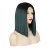 Ins Hot Ombre GreenBob Mini Lace Wigs - Effortless Glamor