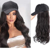 2022 Ins Hot Brown Black Wave Wig With Hat - Effortless Glamor