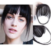 Human Hair Clip in Air Bangs black