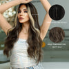 Long Wavy Medium Parted Pick Dyed Golden Brown Long Curly Hair For Everyday Use