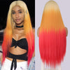 Ins Hot Long Blonde Orange Cosplay Mini Lace Wigs - Effortless Glamor