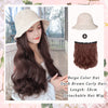 Summer Hat Wigs With Curly And Straight Hair - Effortless Glamor