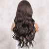 Ins Hot for Women Long Body Wavy Dark Brown Middle Part Water Wave Hair Wig Cosplay Natural Heat Resistan - Effortless Glamor