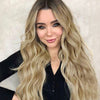 Ins Hot Brown Mixed Blonde Long Wavy Mini Lace Front Wigs - Effortless Glamor