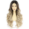 Long Wavy Middle Part Hair Ombre Brown Blonde Red Wigs