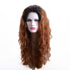 24 Inch Long Ombre Brown Curly Wavy Wig Natural Looking Fluffy Layered Wig - Effortless Glamor