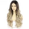 Long Wavy Middle Part Hair Ombre Brown Blonde Red Wigs