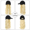 Black Baseball Cap Gold Big Wave Long Volume Wig - Effortless Glamor