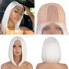 Ins Hot 12inch Short Straight Bob White Small Lace Wigs - Effortless Glamor