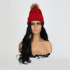 Knit Beanie Winter Hat with Removable Hair Hat Wig - Effortless Glamor