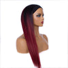 Red Kinky Yaki Straight Headband Wigs - Effortless Glamor