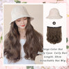 Summer Hat Wigs With Curly And Straight Hair - Effortless Glamor