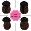 Wigyy Black Berets Cap with 8 Inch Wavy Curly Hat Wig - Effortless Glamor