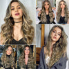 Ins Hot Brown Mixed Blonde Long Wavy Mini Lace Front Wigs - Effortless Glamor