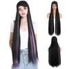 Baseball Cap Wig Women 30inch Long Straight Hair Wig