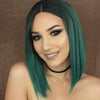 Ins Hot Ombre GreenBob Mini Lace Wigs - Effortless Glamor