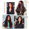 Ins Hot Women's Long Wavy Middle Part Heat ResistantMini Lace Wig