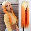 Ins Hot Long Blonde Orange Cosplay Mini Lace Wigs - Effortless Glamor