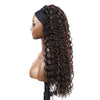 Afro Curly Long Brown Natural Water Wave Wig with Headband - Effortless Glamor