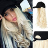 Ins Hot24" Long Curly Wavy Hairpiece Adjustable Baseball Cap Attached Natural Wig for Women Girls Bleach Blonde - Effortless Glamor