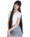 Baseball Cap Wig Women 30inch Long Straight Hair Wig