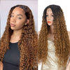 Ins Hot Long Jerry Curl Black Heat Resistant Fiber Middle Part Natural HairlineWigs