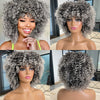 Short Afro Curly Wig with Bangs Ginger Orange Synthetic Wigs - Effortless Glamor