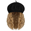 Wigyy Berets Cap with 8 Inch Wavy Curly Hat Wig - Effortless Glamor