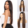 Long Straight Ombre Brown Synthetic Wigs Middle Part Wig Suitable For Party Use