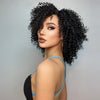 Short Black Kinky Curly Synthetic Lace Front Wigs