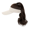 Ponytail Medium Length Curly Hair Open Top Yellow Hat Wig - Effortless Glamor