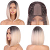 Ins Hot 12inch Short Straight Bob White Small Lace Wigs - Effortless Glamor