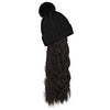 WigyyIns Hot Hat Hair Extension Long Wavy Curly Black Hat Wig - Effortless Glamor