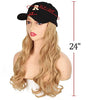 Black Duck Tongue Cap Wavy Long Curly Wig - Effortless Glamor