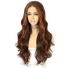 Women's Long Curly Hair In The Middle Part Of The Big Wave Of Gray And Gold Mixed Color Pick Dye Wig