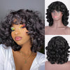 Short Afro Curly Wig with Bangs Ginger Orange Synthetic Wigs - Effortless Glamor