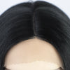 Long Black Wavy Mid Part Wide Lace Front Wigs - Effortless Glamor