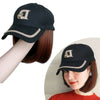 Straight Short Hair Cap With Letter Wig - Effortless Glamor