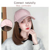 Pink Baseball Cap Hat Wigs - Effortless Glamor