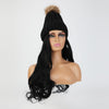 Knit Beanie Winter Hat with Removable Hair Hat Wig - Effortless Glamor